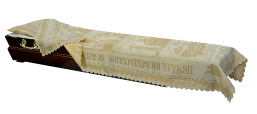 Покрывало в гроб атлас "Жаккард" комплект (покрывало, наволочка)