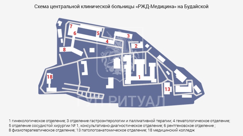 Схема морга ЦКБ им. Н.А. Семашко (Лосиноостровская, 43)