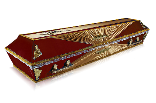 Гроб атлас обитый тканью Бабочка Гроб атлас обитый тканью Бабочка