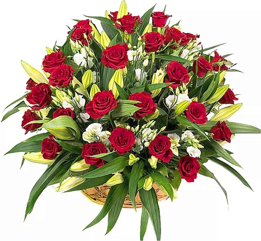 Корзина из живых цветов маленькая для обряда похорон