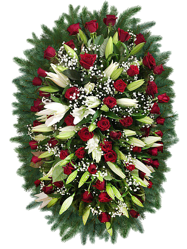 Ритуальный венок из живых цветов