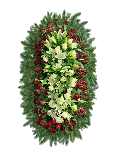 Ритуальный венок из живых цветов